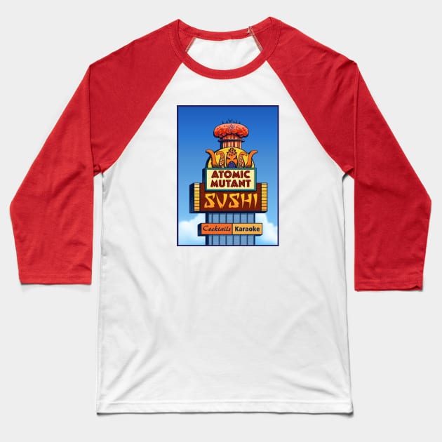 Mutant Sushi Baseball T-Shirt by ChetArt